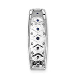 1/5ct Diamond and .31 Sapphire Fancy Chain Slide Charm Pendant in Real 14k White Gold