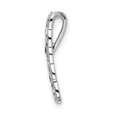 1/5ct Diamond and .17 Sapphire Fancy Chain Slide Charm Pendant in Real 14k White Gold