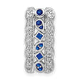 1/5ct Diamond and .17 Sapphire Fancy Chain Slide Charm Pendant in Real 14k White Gold