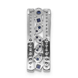 1/5ct Diamond and .24 Sapphire Fancy Chain Slide Charm Pendant in Real 14k White Gold