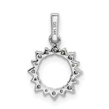 14k White Gold Sunburst Circle Pendant with Peridot and Diamond Gemstones