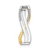 1/5ct Diamond Fancy Twisted and Braided Chain Slide Charm Pendant in Real 14k Multi-Tone Gold