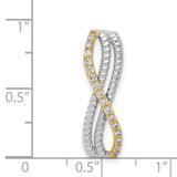 1/5ct Diamond Fancy Twisted and Braided Chain Slide Charm Pendant in Real 14k Multi-Tone Gold