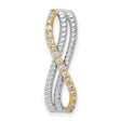 1/5ct Diamond Fancy Twisted and Braided Chain Slide Charm Pendant in Real 14k Multi-Tone Gold