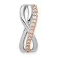 1/5ct Diamond Fancy Twisted Chain Slide Charm Pendant in Real 14k Multi-Tone Gold