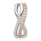 1/5ct Diamond Fancy Twisted Chain Slide Charm Pendant in Real 14k Multi-Tone Gold