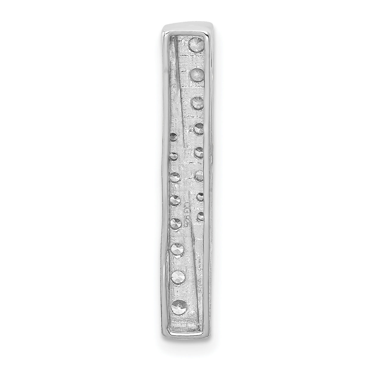 1/2ct Diamond Fancy Bar Chain Slide Charm Pendant in Real 14k White Gold