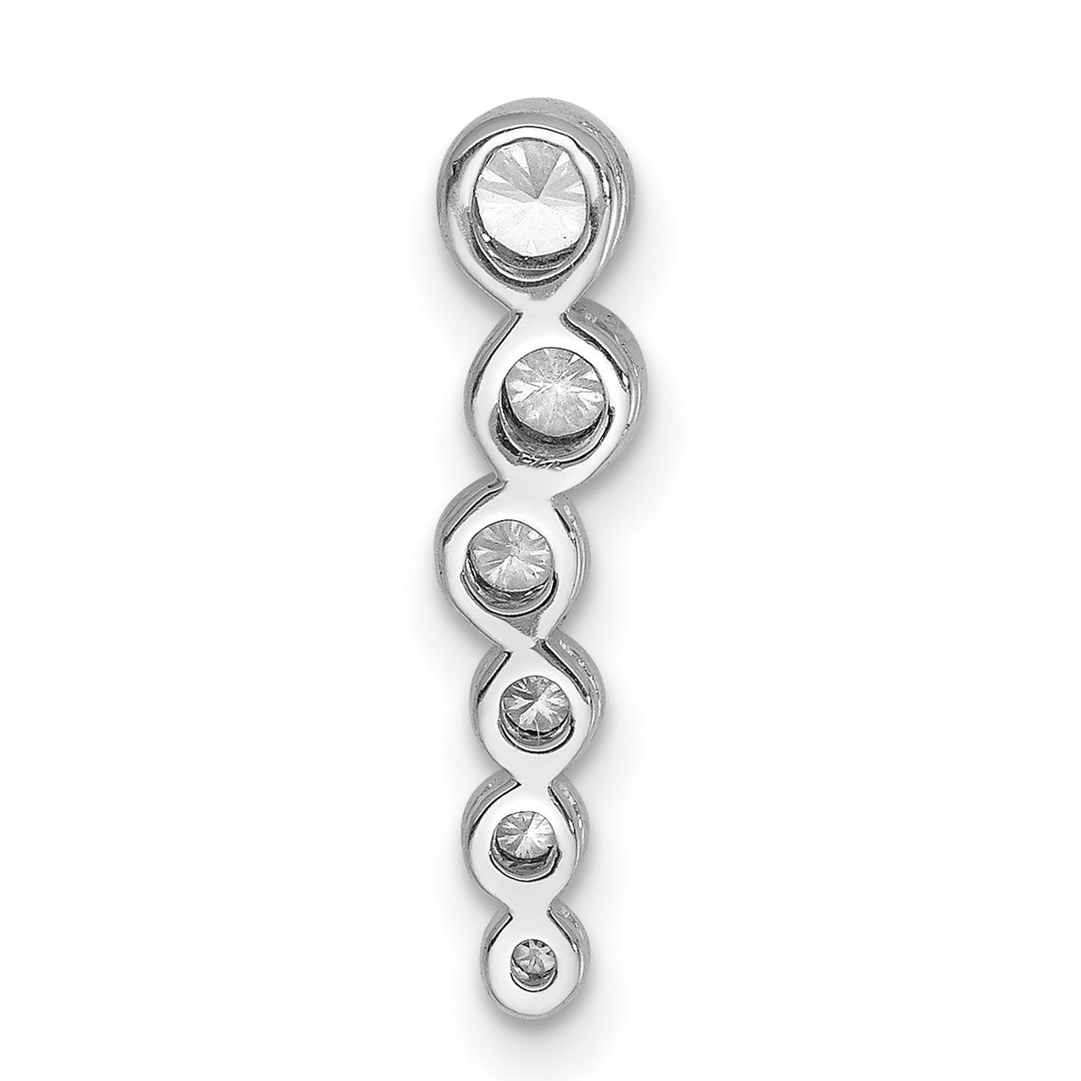 1/4ct Diamond Fancy Chain Slide Charm Pendant in Real 14k White Gold