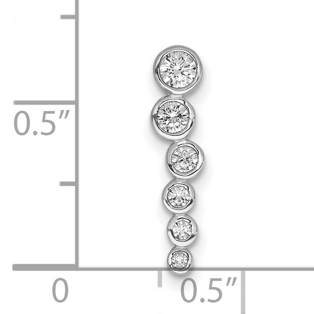 1/4ct Diamond Fancy Chain Slide Charm Pendant in Real 14k White Gold