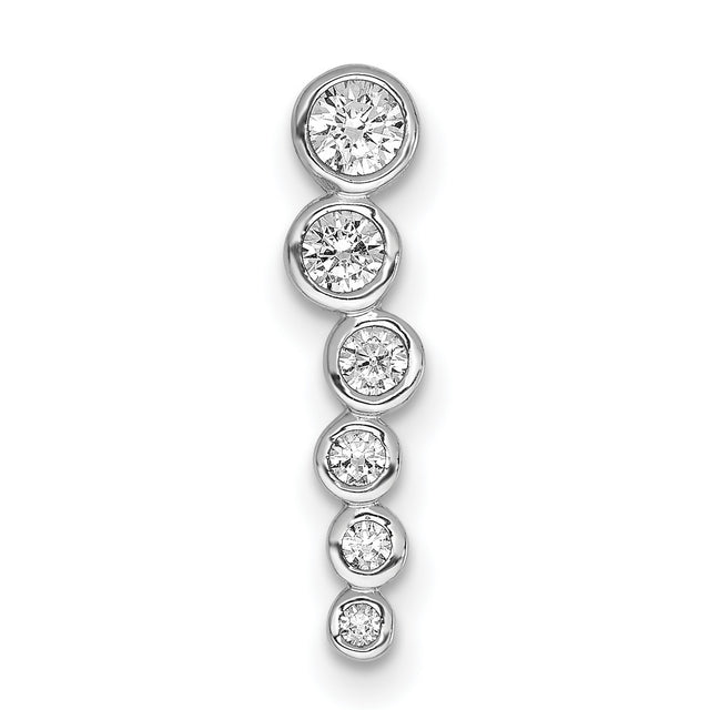 1/4ct Diamond Fancy Chain Slide Charm Pendant in Real 14k White Gold