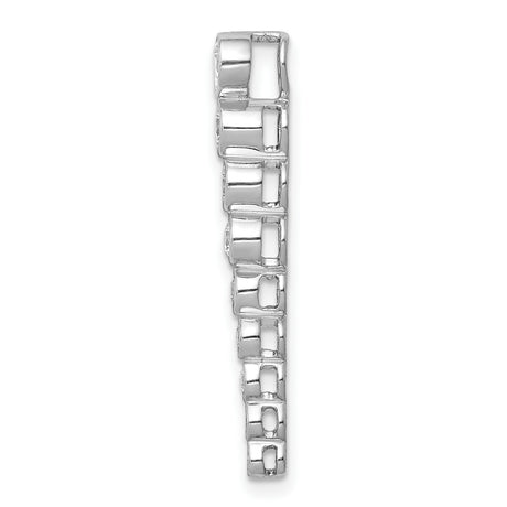 1/2ct Diamond Fancy Chain Slide Charm Pendant in Real 14k White Gold