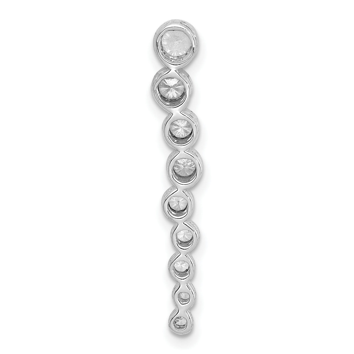 1/2ct Diamond Fancy Chain Slide Charm Pendant in Real 14k White Gold