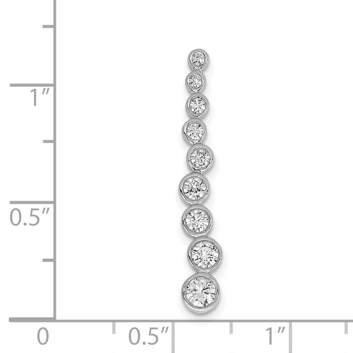 1/2ct Diamond Fancy Chain Slide Charm Pendant in Real 14k White Gold