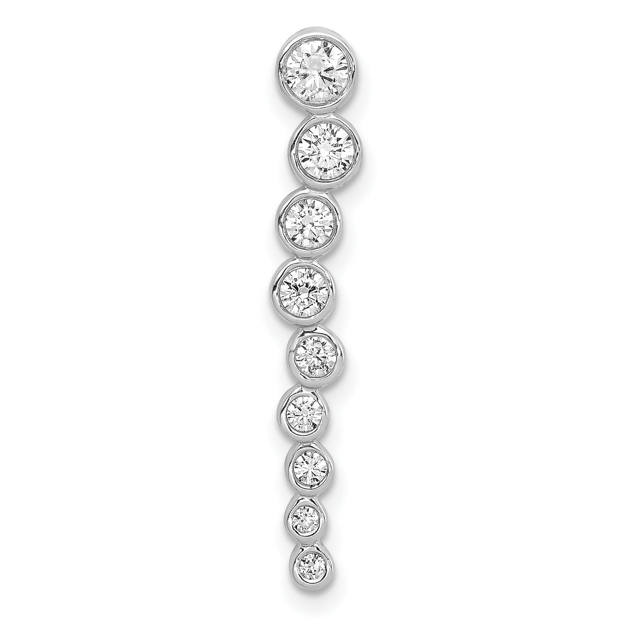 1/2ct Diamond Fancy Chain Slide Charm Pendant in Real 14k White Gold