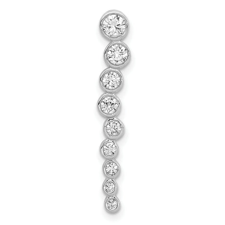 1/2ct Diamond Fancy Chain Slide Charm Pendant in Real 14k White Gold