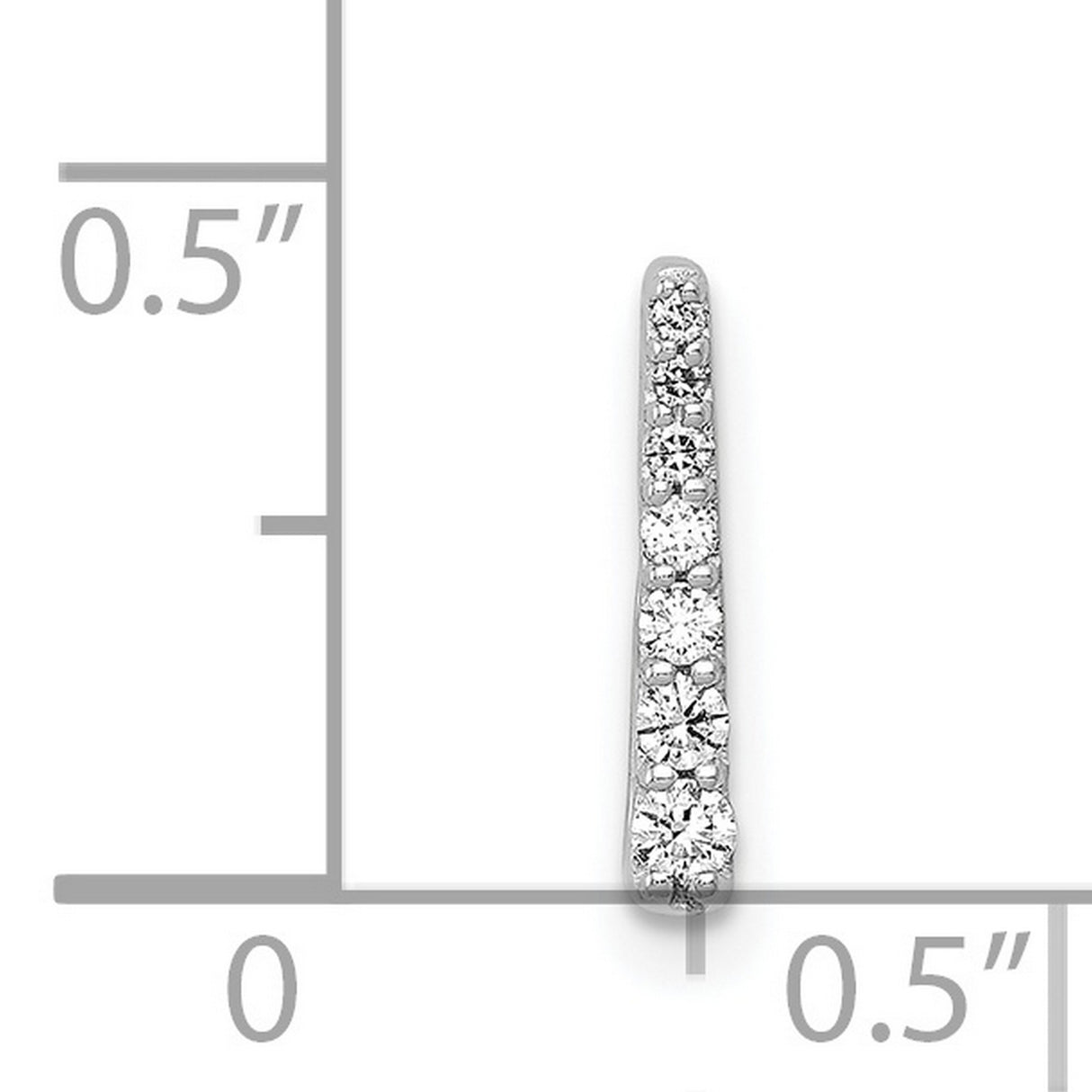 1/10ct Diamond Fancy Chain Slide Charm Pendant in Real 14k White Gold