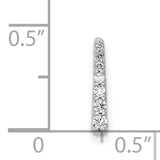 1/10ct Diamond Fancy Chain Slide Charm Pendant in Real 14k White Gold