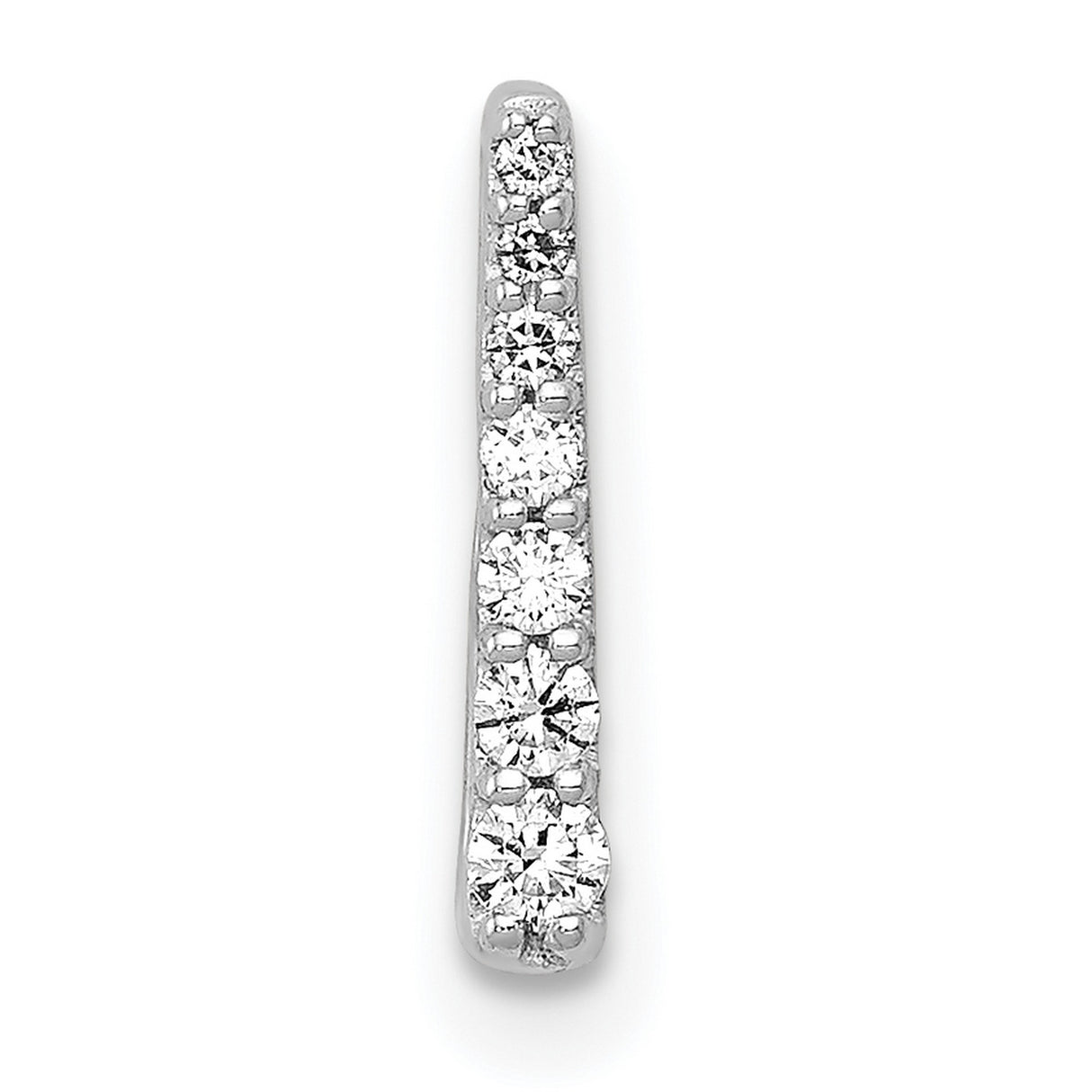 1/10ct Diamond Fancy Chain Slide Charm Pendant in Real 14k White Gold