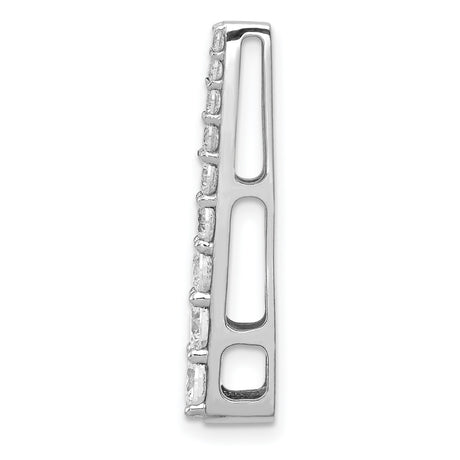 14k White Gold Diamond Bar Pendant with Tapered Design, Minimalist Style for Women