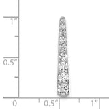 14k White Gold Diamond Bar Pendant with Tapered Design, Minimalist Style for Women
