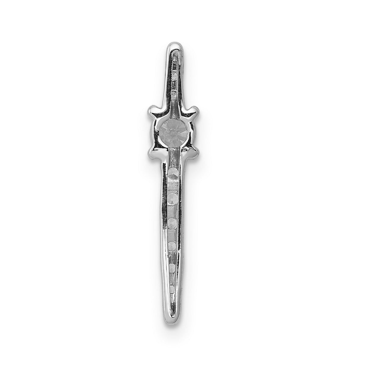 14k White Gold Cross Pendant with Blue Sapphire and Diamond Accents, Christian Jewelry