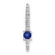 14k White Gold Cross Pendant with Blue Sapphire and Diamond Accents, Christian Jewelry
