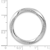 1/5ct Diamond Fancy Twist Circle Chain Slide Charm Pendant in Real 14k White Gold