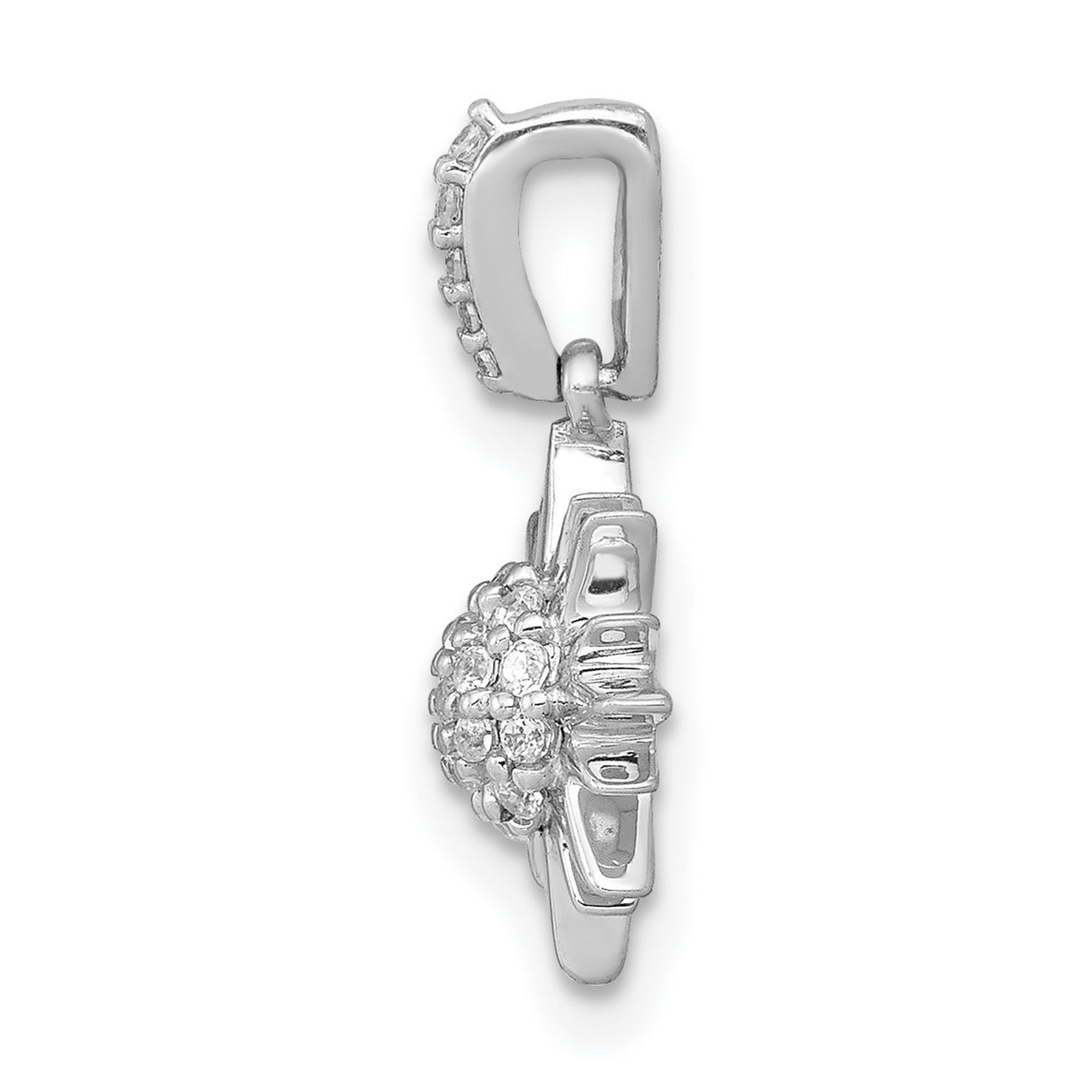 14k White Gold Sunburst Pendant with Diamond Star Design, Celestial Jewelry for Women