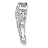 1/2ct Diamond Infinity and Heart Chain Slide Charm Pendant in Real 14k White Gold