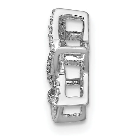 1/10ct Diamond Star of David Chain Slide Charm Pendant in Real 14k White Gold