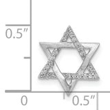 1/10ct Diamond Star of David Chain Slide Charm Pendant in Real 14k White Gold