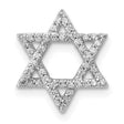 1/5ct Diamond Star of David Chain Slide Charm Pendant in Real 14k White Gold