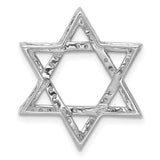 14k White Gold Star of David Pendant with Pavé Diamonds, Jewish Religious Jewelry for Women