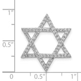 14k White Gold Star of David Pendant with Pavé Diamonds, Jewish Religious Jewelry for Women