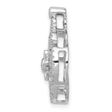 1/2ct Diamond Fancy Chain Slide Charm Pendant in Real 14k White Gold