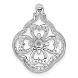 1/2ct Diamond Fancy Chain Slide Charm Pendant in Real 14k White Gold