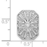 1/5ct Diamond Vintage Chain Slide Charm Pendant in Real 14k White Gold