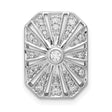 1/5ct Diamond Vintage Chain Slide Charm Pendant in Real 14k White Gold