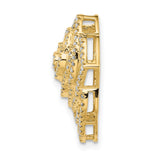 Diamond 1/2ct Fancy Flower Chain Slide Charm Pendant in Real 14k Yellow Gold