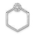 1/5ct Diamond Fancy Hexagon Chain Slide Charm Pendant in Real 14k White Gold