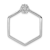 1/3ct Diamond Fancy Hexagon Chain Slide Charm Pendant in Real 14k White Gold