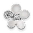 1/20ct Diamond Flower Chain Slide Charm Pendant in Real 14k White Gold