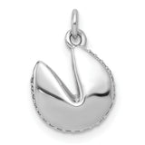 1/15ct Diamond Fortune Cookie Charm Pendant in Real 14k White Gold