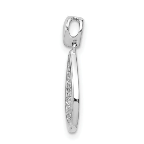 1/4ct Diamond Fancy Teardrop Charm Pendant in Real 14k White Gold