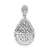 1/4ct Diamond Fancy Teardrop Charm Pendant in Real 14k White Gold