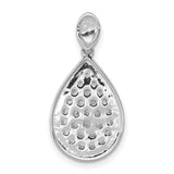 1/2ct Diamond Fancy Teardrop Charm Pendant in Real 14k White Gold