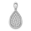 1/2ct Diamond Fancy Teardrop Charm Pendant in Real 14k White Gold