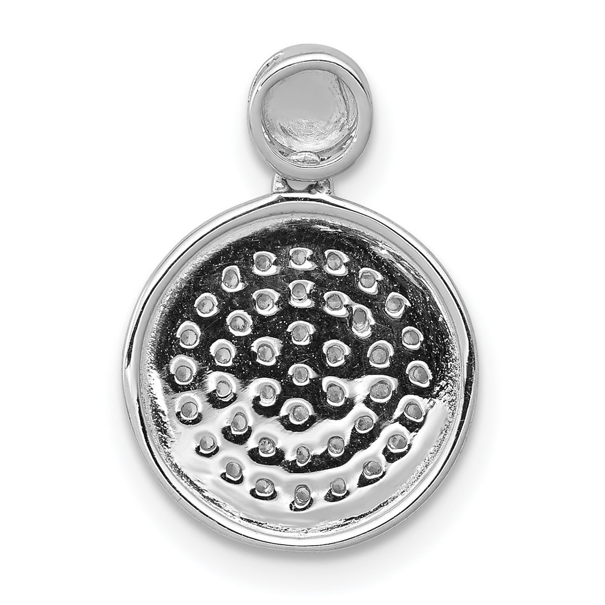 1/4ct Diamond Fancy Circle Charm Pendant in Real 14k White Gold