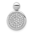 1/4ct Diamond Fancy Circle Charm Pendant in Real 14k White Gold