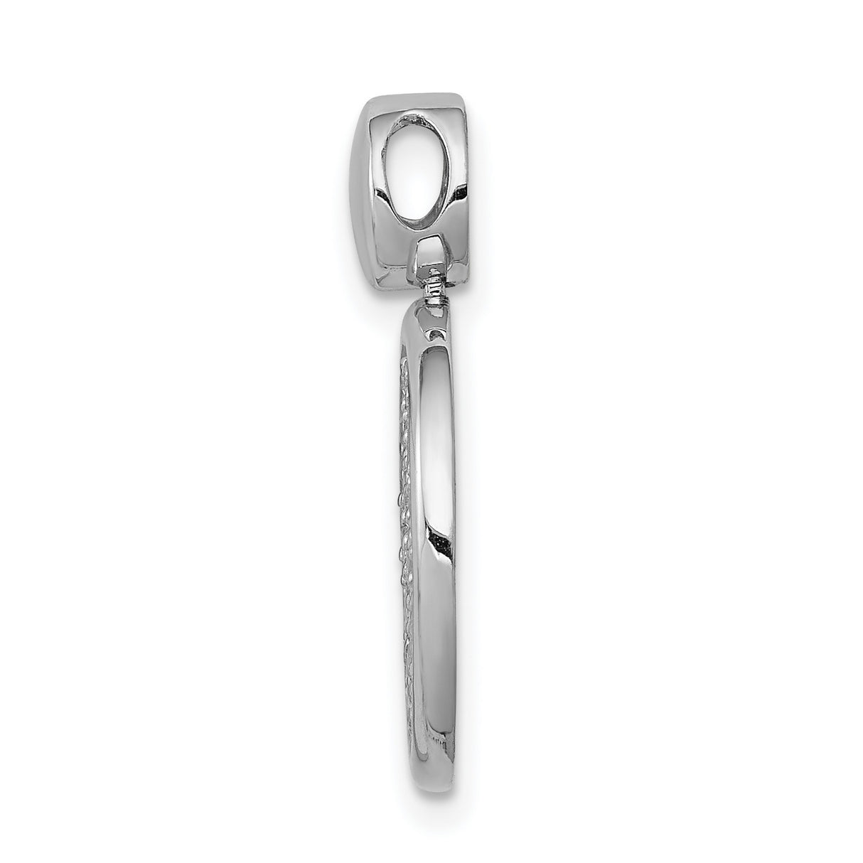 14k White Gold Diamond Circle Pendant with Pavé-Set Cluster Design for Women